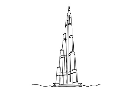 Burj Khalifa Line Art Illustration#1