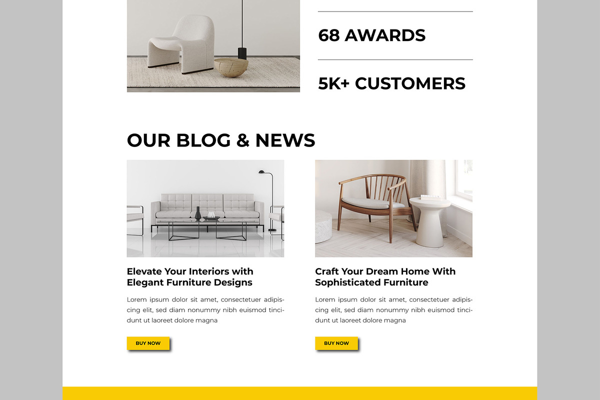 Furniture Landing Page Design, an UI Kit Template by CreativeShaper (Photo 5 of 6)