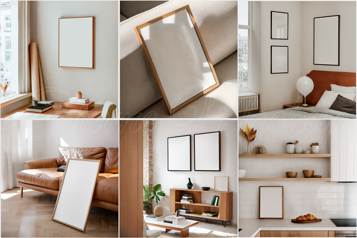 Frame Mockup SET of 6 PSD Stockholm, a Product Mockup by SigaSigaMockup