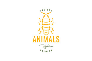 Animal Insect Larva Line Logo