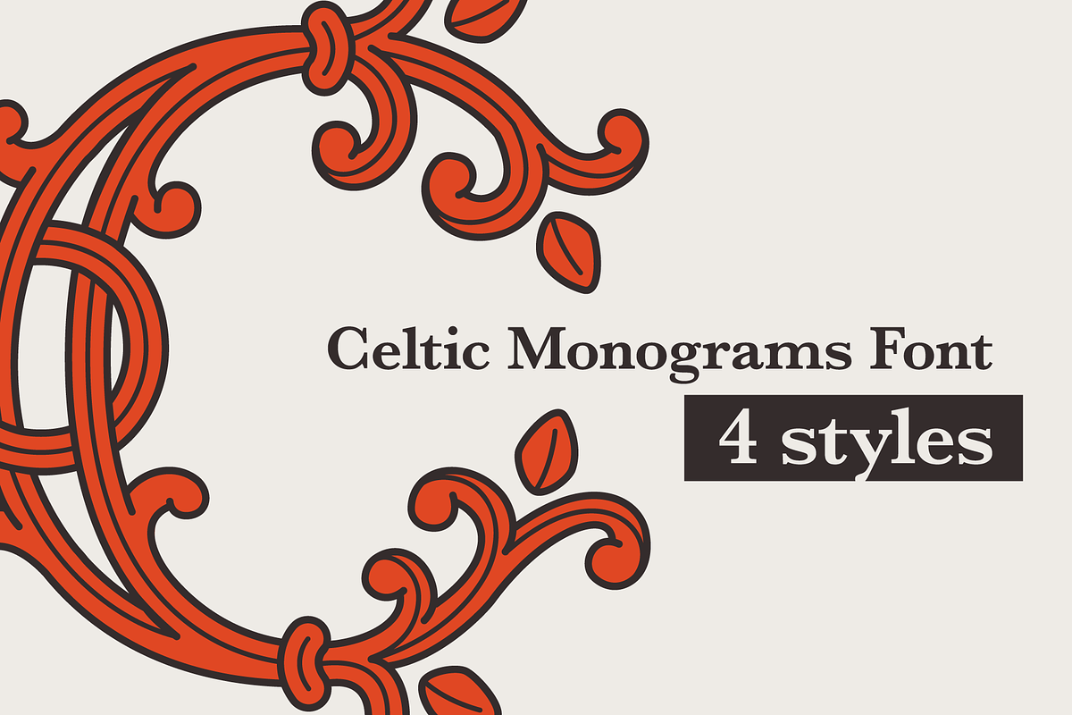 Celtic Monograms Font Family, a Blackletter Font by kaer_shop (Photo 1 of 12)