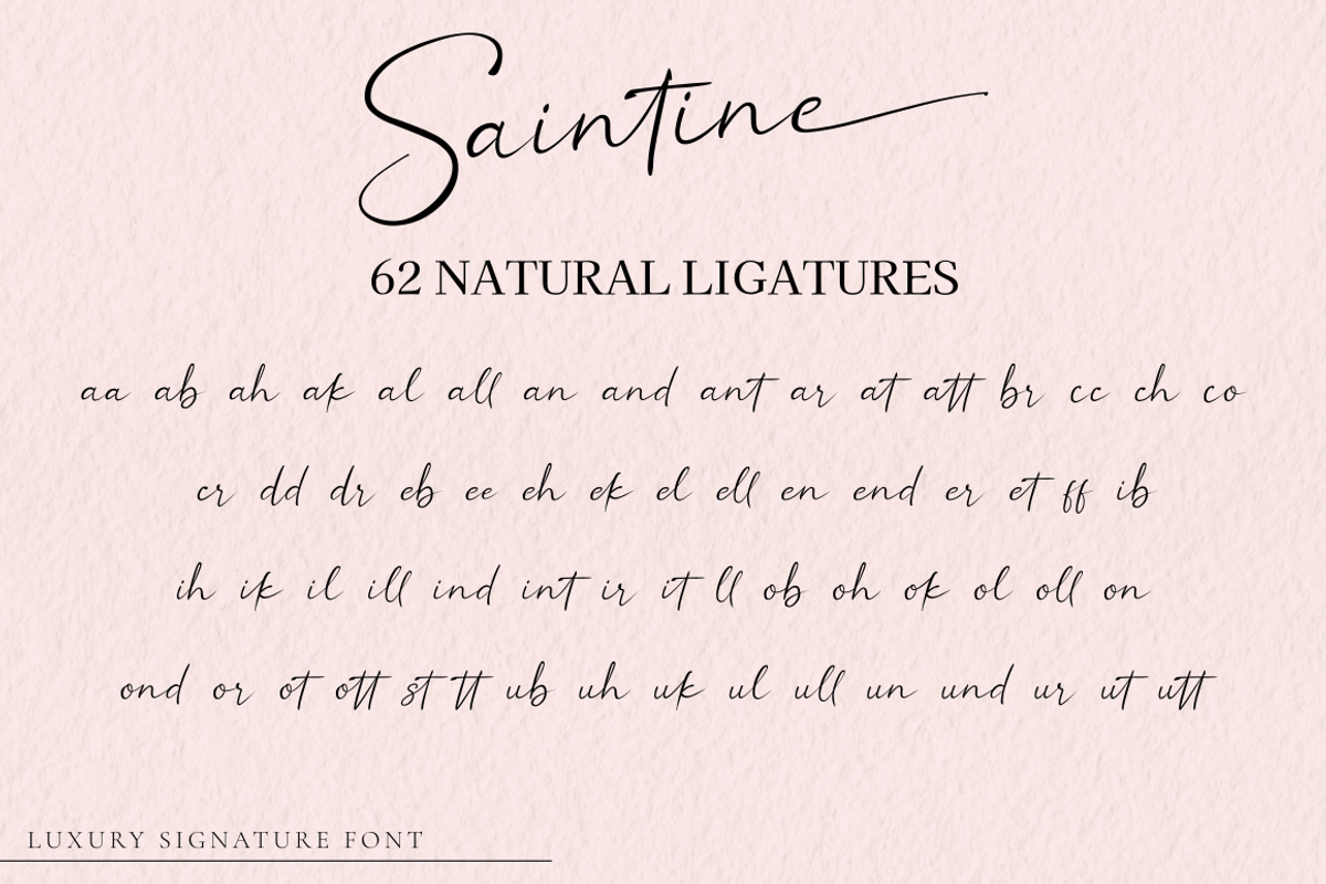 Saintine | Classy Signature Font, a Script Font by Rissyletter Studio (Photo 12 of 13)