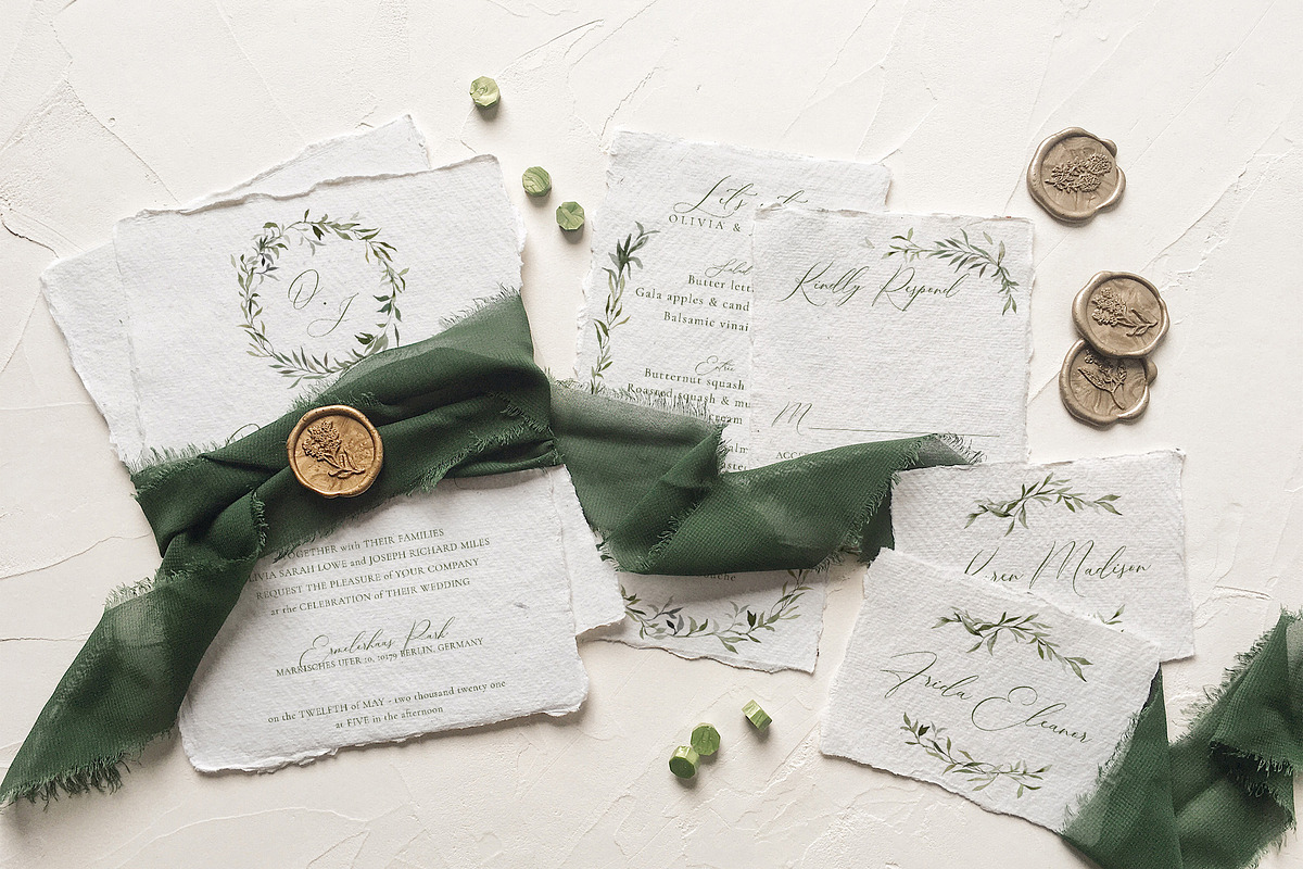 Watercolor Monogram Wedding Suite, an Invitation Template by BlueRobinDesignShop (Photo 1 of 14)