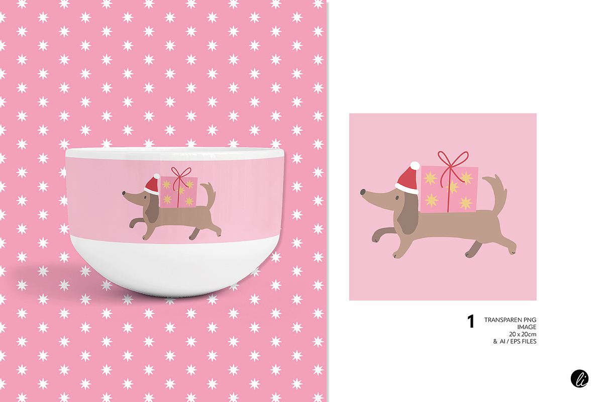 Christmas Dachshund Patterns, an Illustration by Andrea Liesert (Photo 5 of 7)