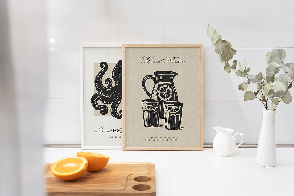 Linocut Kitchen | Poster Builder, an Object Graphic by KetteCreate (Photo 16 of 16)