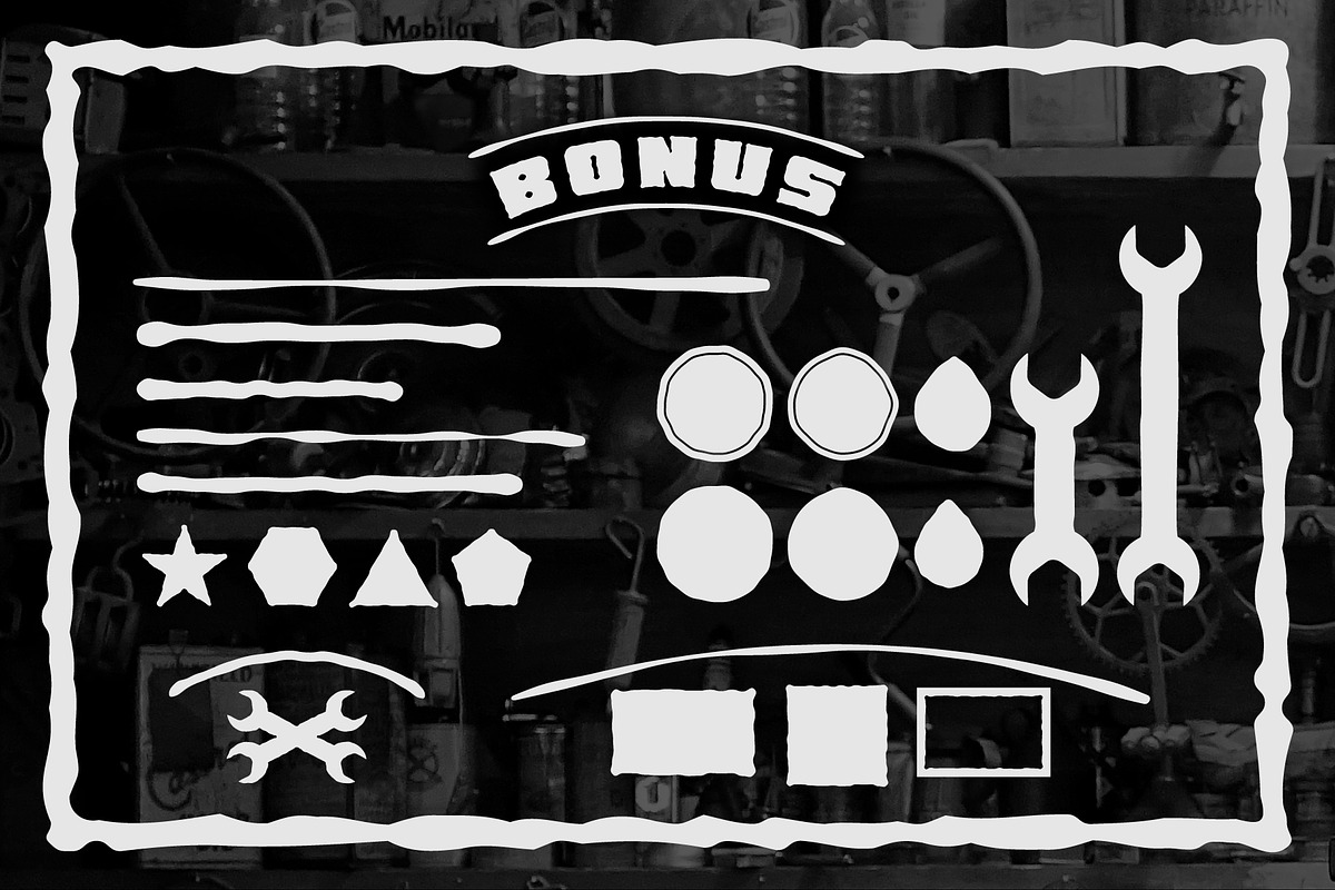 Oil Slick Font + Bonus Elements, a Font by Von Type Co (Photo 7 of 8)