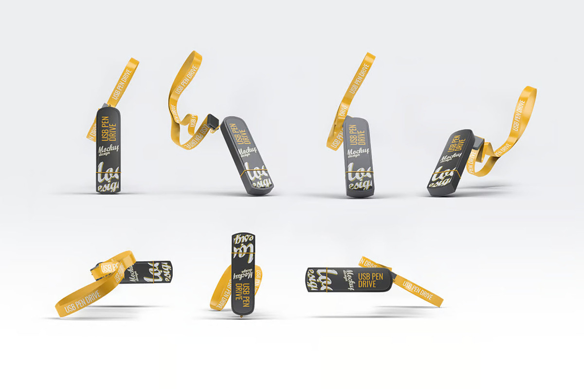 USB Pen Drive Mock-Up, a Product Mockup by DesignRushMarket (Photo 1 of 8)