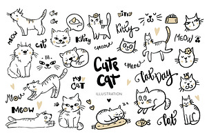 Cute cat illustration, an Animal Illustration by Magic & Dreams
