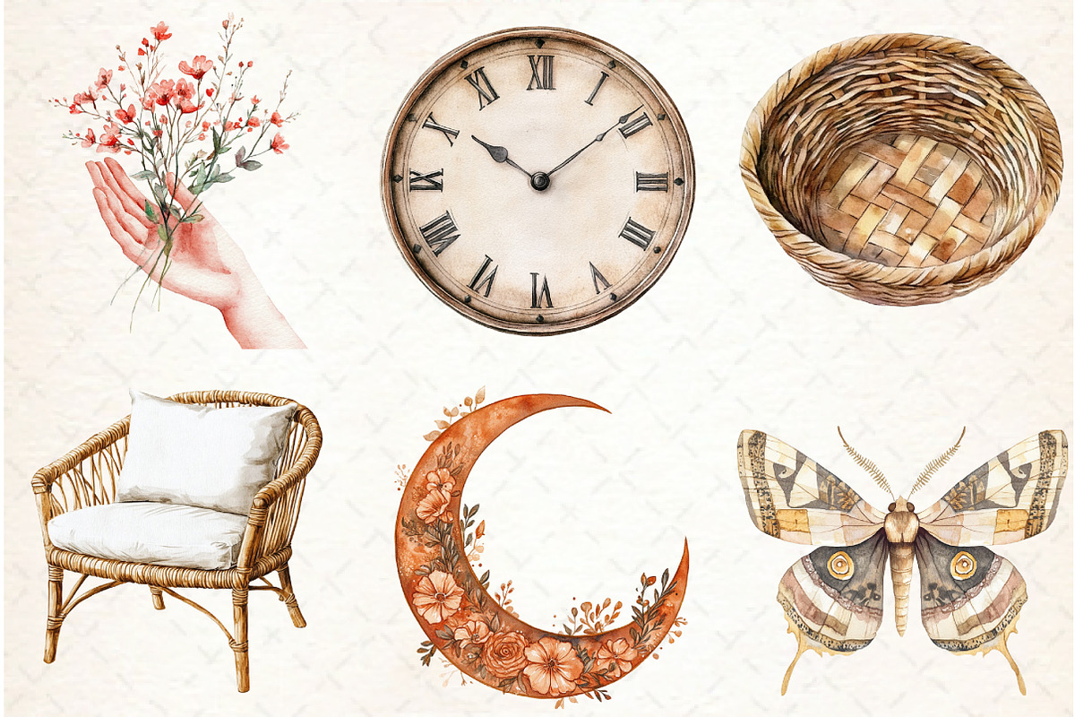 Boho Lifestyle Clipart, an Illustration by Libby Wishes (Photo 4 of 6)