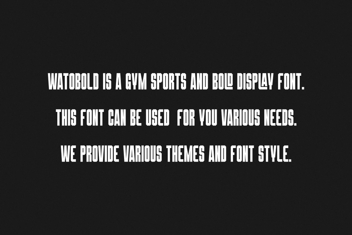 Watobold - Sport Tall Font, a Sans Serif Font by Iqsiart Studio (Photo 2 of 7)