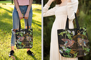 Chamomiles, golden cage and birds, a Pattern Graphic by Matrioshka (Thumbnail 2 of 7)