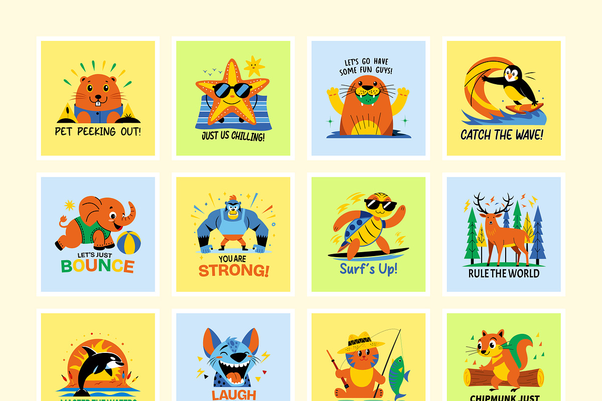 Cute Safari Animal Stickers, an Emoji Icon by Vectors Market (Photo 8 of 9)