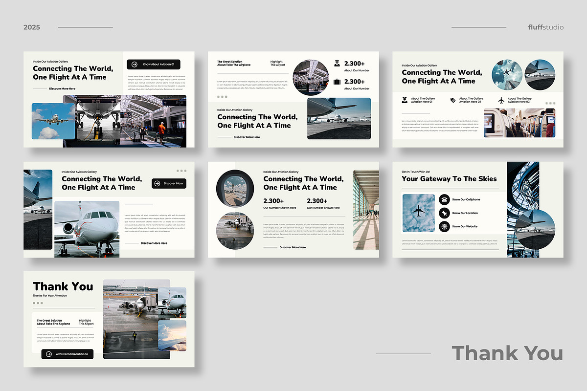 Airline Aviation Powerpoint Template, a Presentation Template by fluffstudio (Photo 4 of 4)