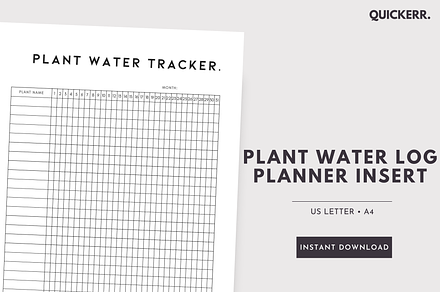 Monthly Houseplant Watering Calendar
