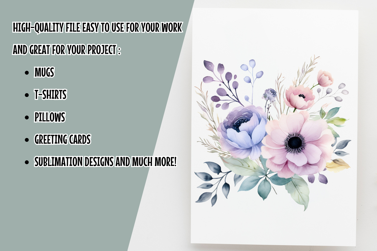 Pastel Flowers Watercolor Clipart, an Illustration by SindyPrintDesign (Photo 2 of 3)