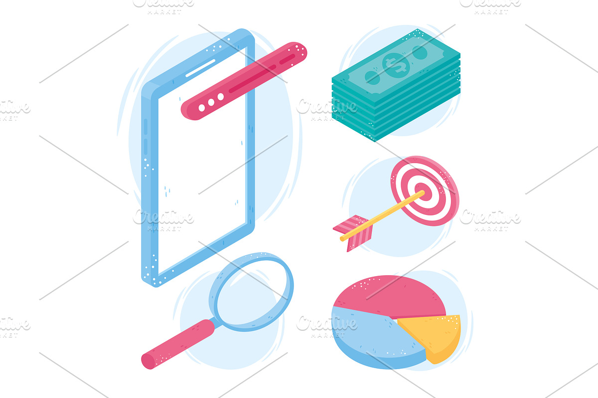 digital marketing icons, a Technology Illustration by studiogstock