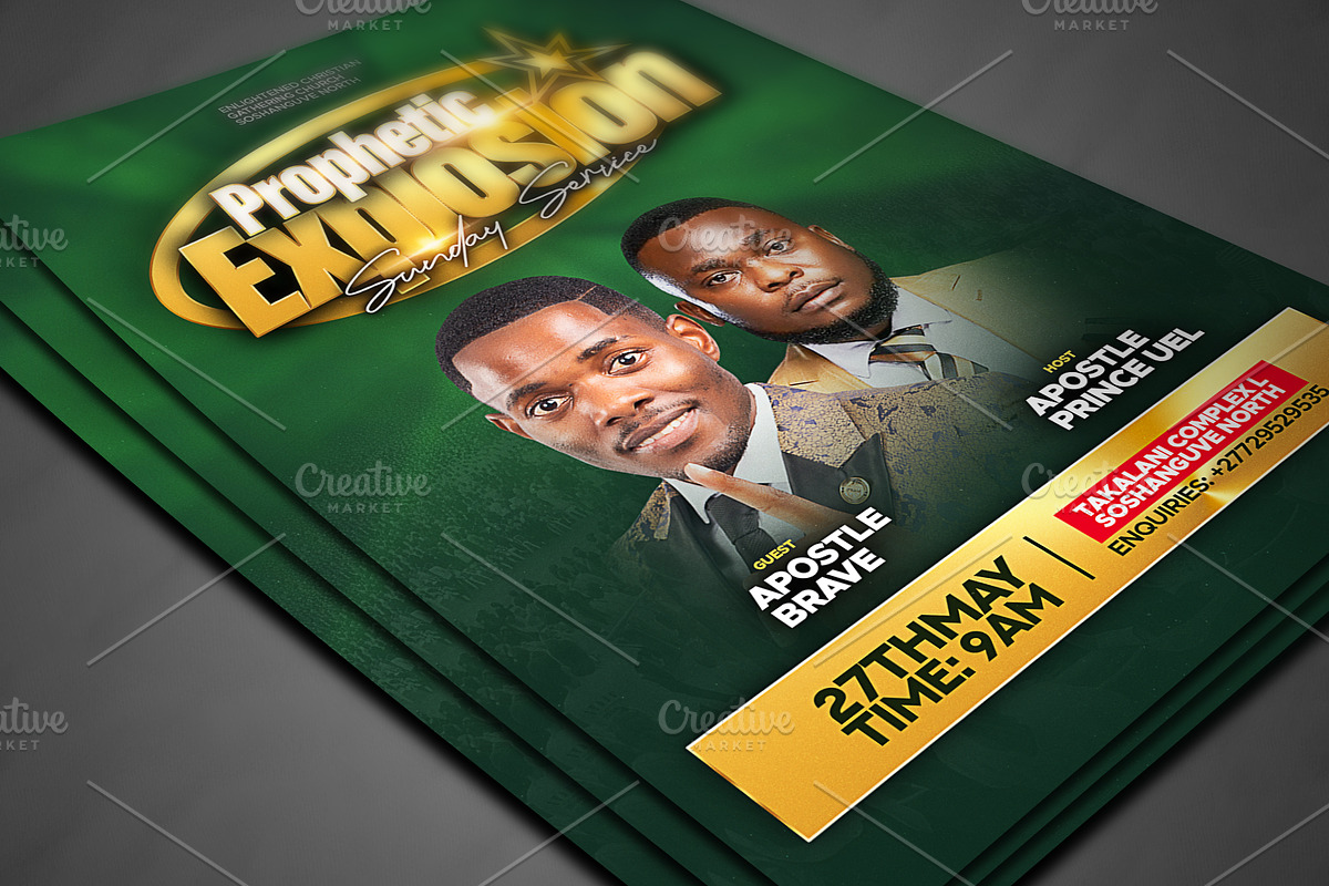 Prophetic Explosion Church Flyer PSD, a Social Media Template by church flyer templates (Photo 4 of 8)