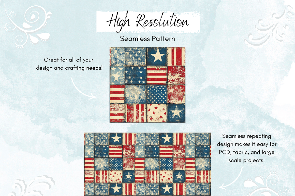 Vintage American Quilt Seamless, a Pattern Graphic by Paper & Pattern Studio (Photo 3 of 8)
