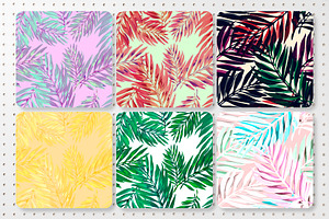 Palm Leaves 12 Vector Patterns