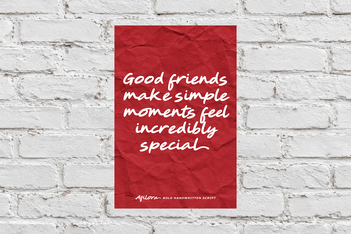 Afilora - Handwritten Script, a Handwritten Font by Majelis Art (Photo 3 of 7)