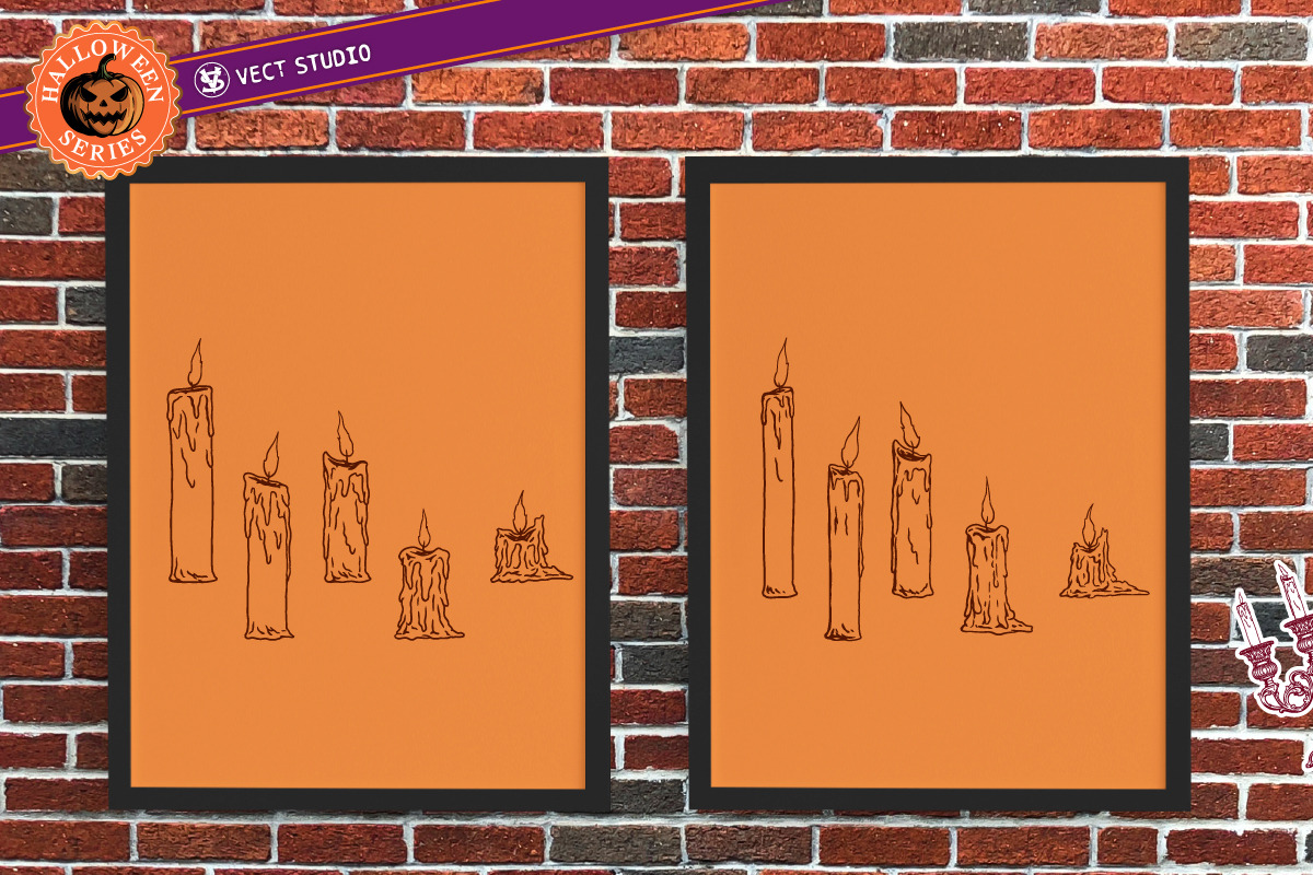 15 Candle Halloween Stamp Brushes, a Brush Add-On by vectstudio (Photo 6 of 9)