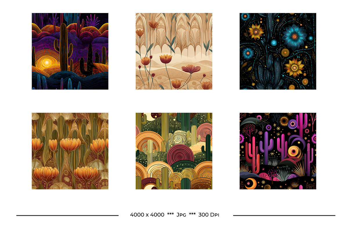 Desert Retro Art Style Patterns, a Pattern Graphic by karenfoleyphoto (Photo 2 of 13)