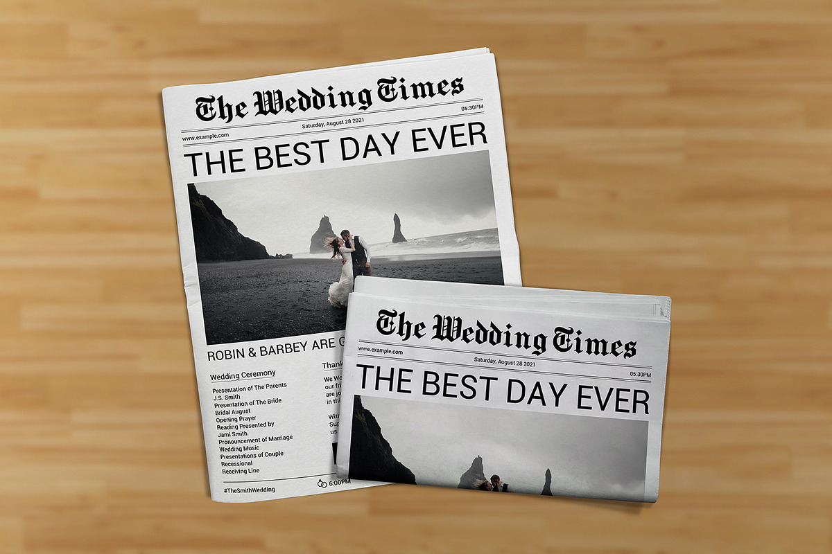Wedding Newspaper Template preview 3