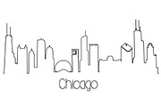 Chicago Skyline Line Drawing, a Work Illustration by PageLightStudios (Thumbnail 2 of 2)