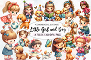 Little Girl and Dog Clipart, an Illustration by Designworld (Thumbnail 1 of 5)