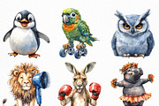 Watercolor Funny Animals Clipart, an Illustration by Craft Nest (Thumbnail 3 of 6)
