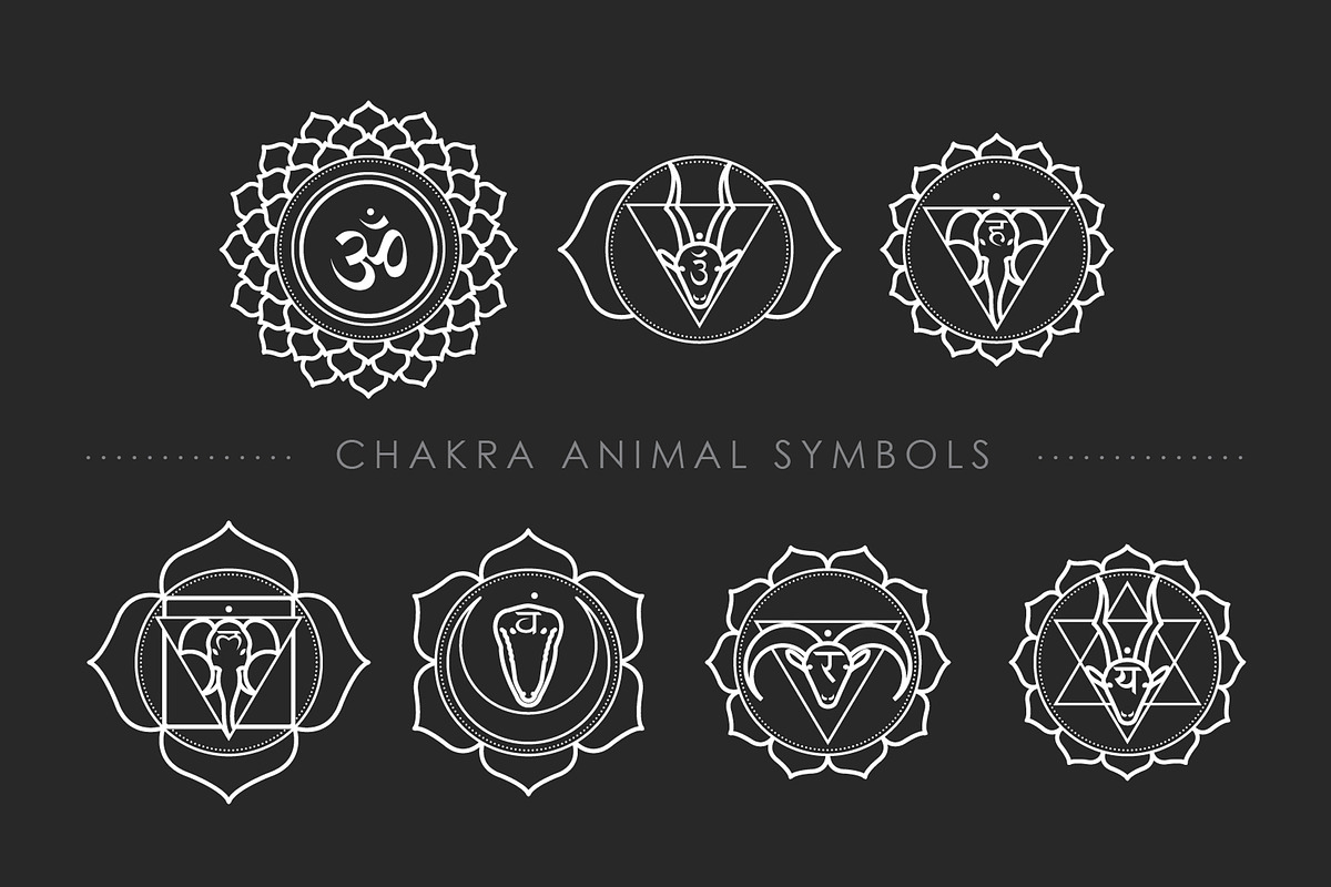 Chakra Animal Flower Symbols Set, an Animal Illustration by Flo Sacred Art (Photo 4 of 9)