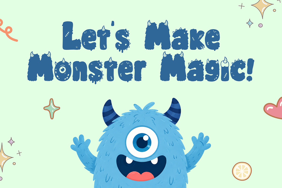 Monsterkins - Monster Display Font, a Handwritten Font by Wellscript Studio (Photo 3 of 9)