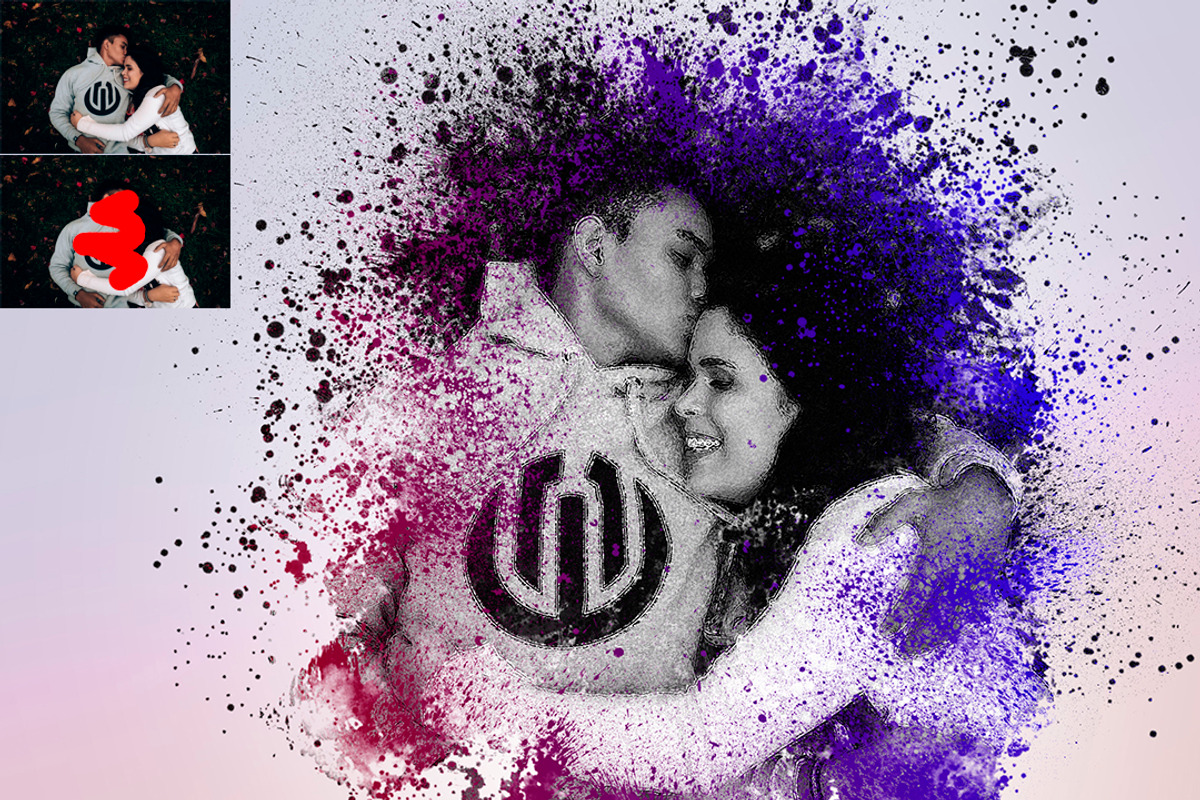 Colored Splash Photoshop Action, an Action Add-On by Grishka89 (Photo 2 of 8)