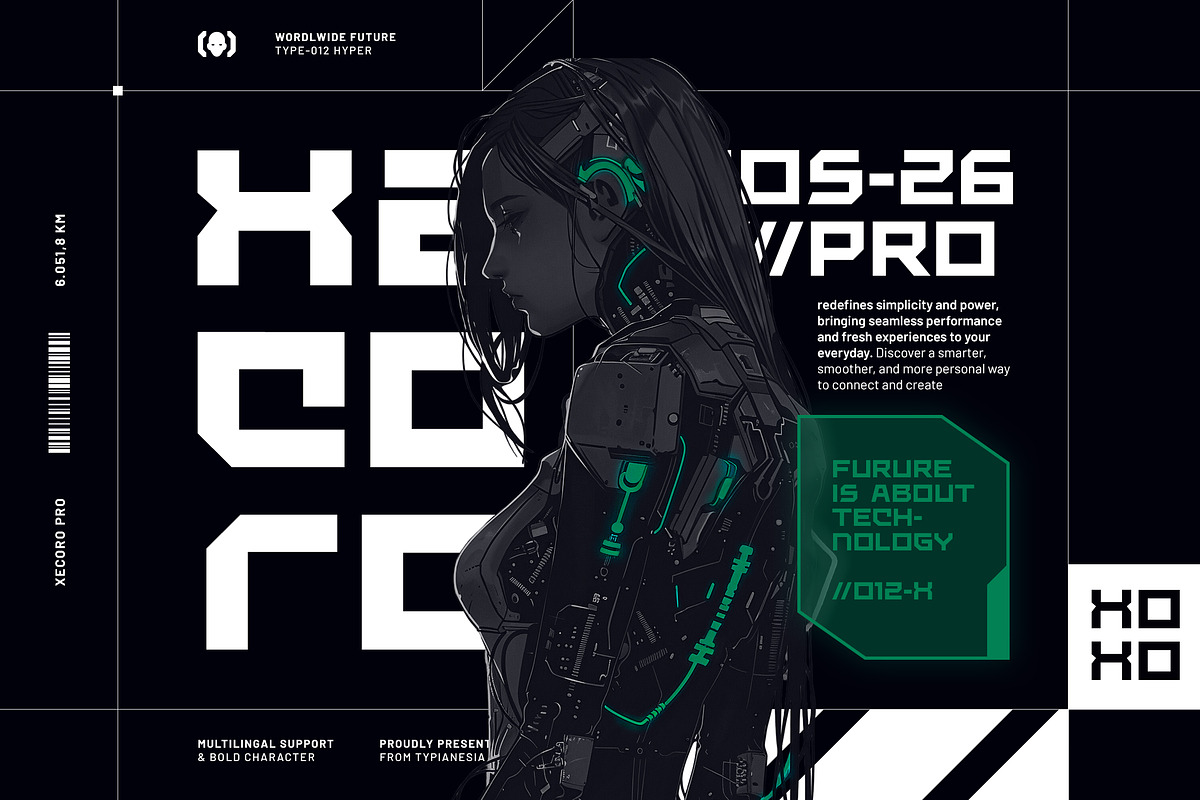 Clockyn - Futuristic & Bold Expanded, a Sans Serif Font by Typia Nesia (Photo 5 of 11)