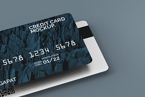 Closeup On Credit Card Mockup