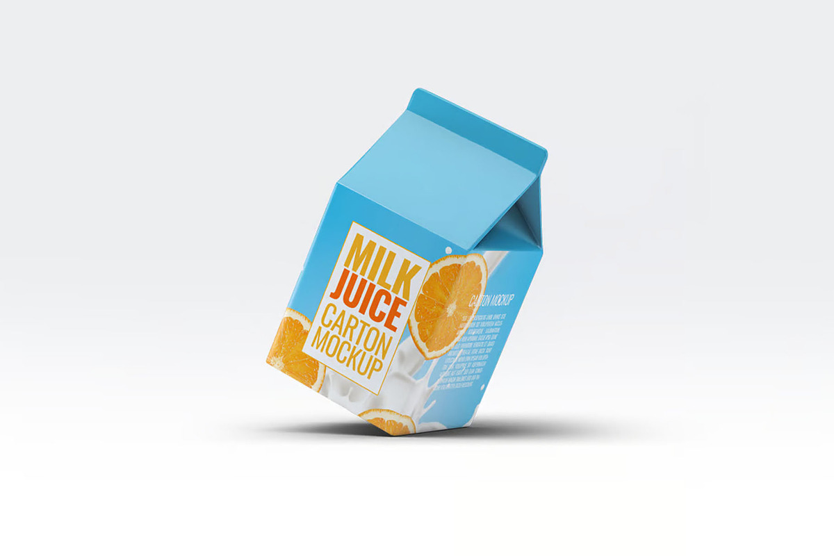 Milk or Juice Carton Mockup, an Advertising Mockup by Hubzway (Photo 4 of 6)