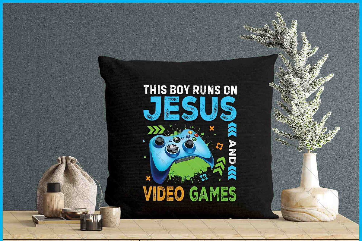 This Boy Runs On Jesus And VideoGame, a Graphic by Creativeusart (Photo 4 of 4)