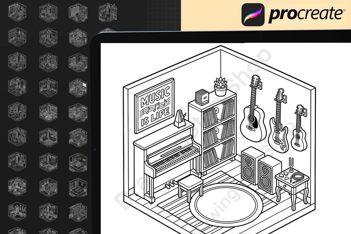 65 Procreate Isometric Stamps, a Brush Add-On by DrawingStoryShop (Photo 4 of 6)