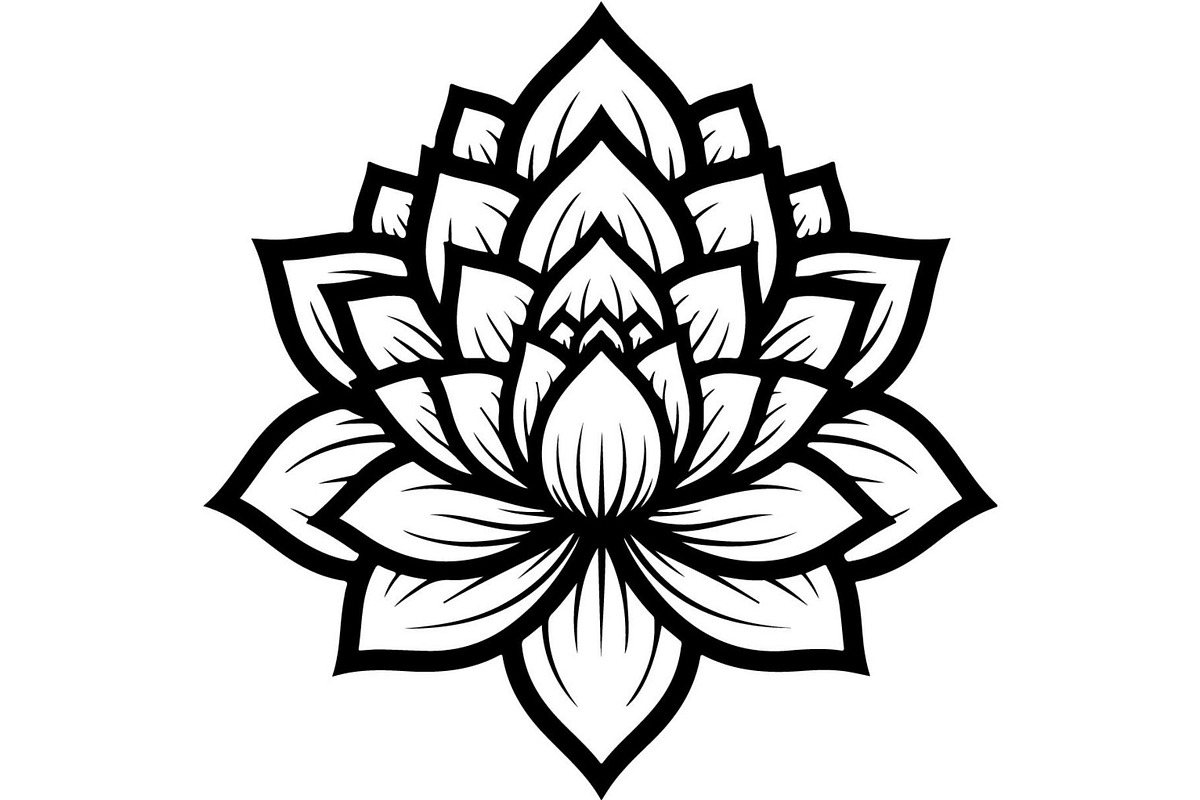 Bold Lotus Flower Silhouette, an Object Graphic by Creativeshirt (Photo 4 of 15)