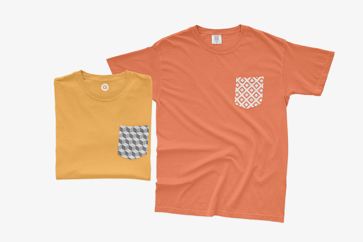 Comfort Colors Pocket Tee Mockups, a Shirt Mockup by GraphicHero (Photo 7 of 9)