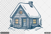 Winter Cottage Hand Drawn Bundle, a Photo by Actual Pixel (Thumbnail 3 of 8)