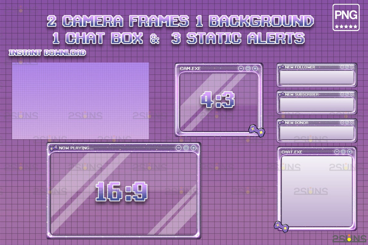 Kawaii twitch overlay package, a Social Media Template by 2SUNS (Photo 3 of 3)