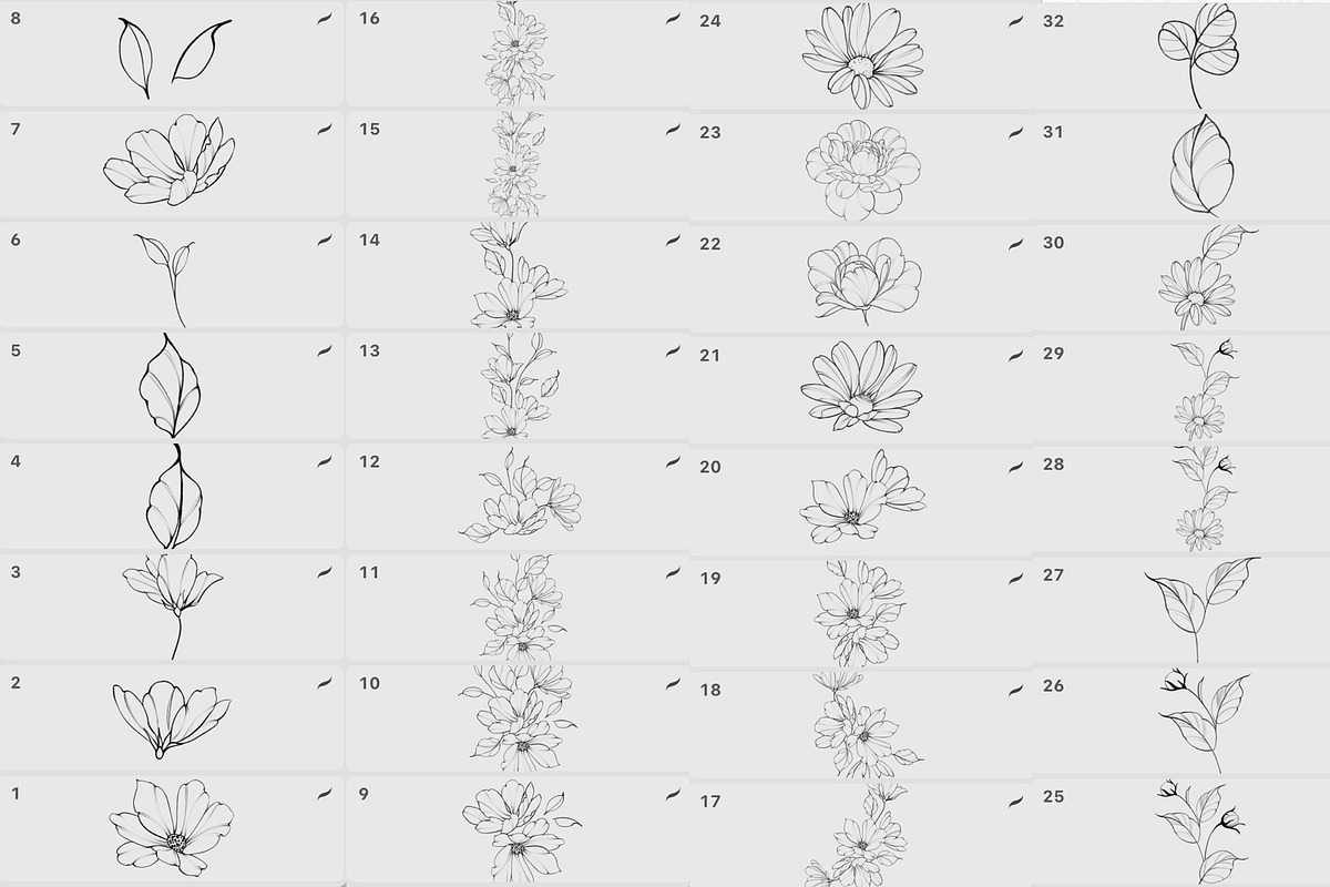 Procreate flower stamp, garden, a Brush Add-On by AnnaPolitmerskaja (Photo 2 of 4)