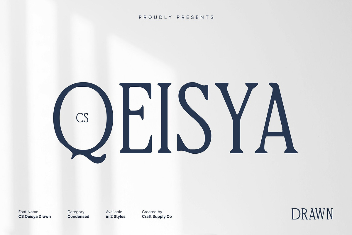 CS Qeisya Drawn, a Serif Font by Craft Supply Co. (Photo 1 of 8)