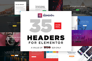 HUGE Elementor Headers Bundle