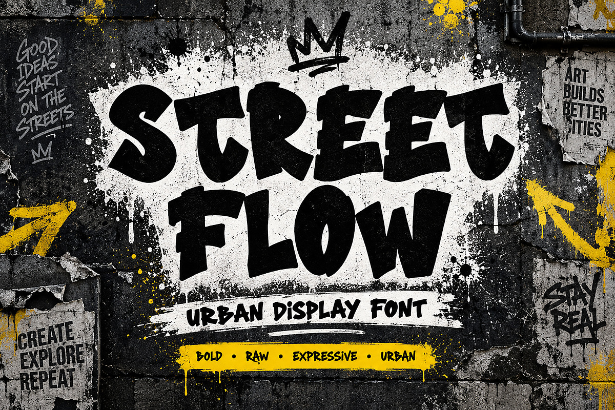 STREET FLOW — Bold type Raw attitude, a Script Font by Wow Magic (Photo 1 of 5)