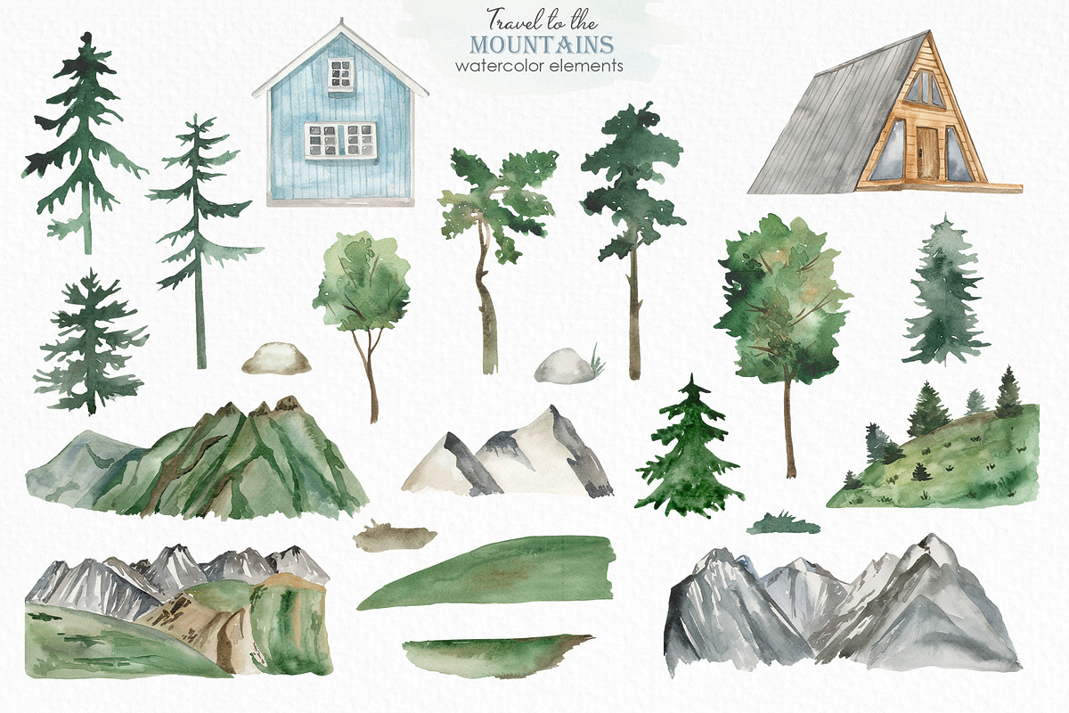 Travel to the mountains watercolor, an Illustration by Marina Ermakova (Photo 2 of 12)