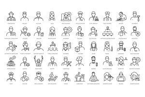 Professions and Occupations icons, an Outline Icon by Tettygreen