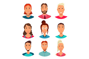 Call center operator avatars without, a Person Illustration by the8monkey