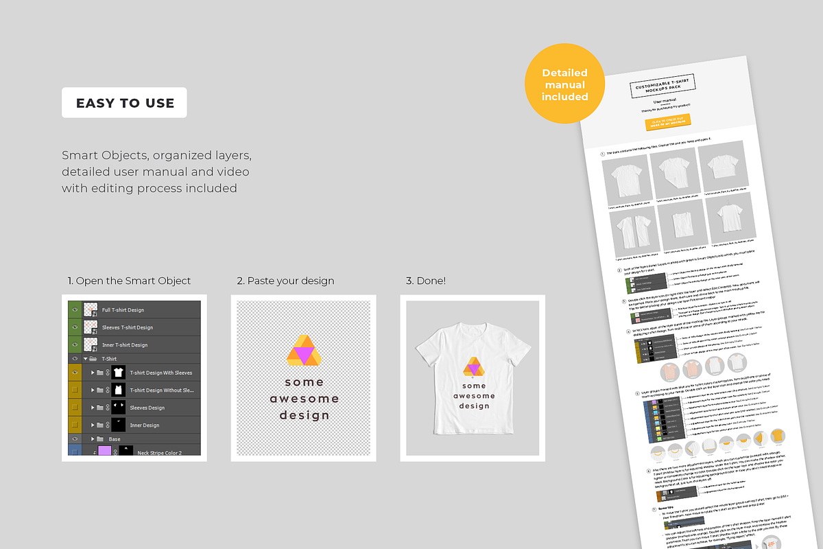 Customizable T-Shirt Mockups Pack, a Shirt Mockup by BULBFISH (Photo 5 of 13)